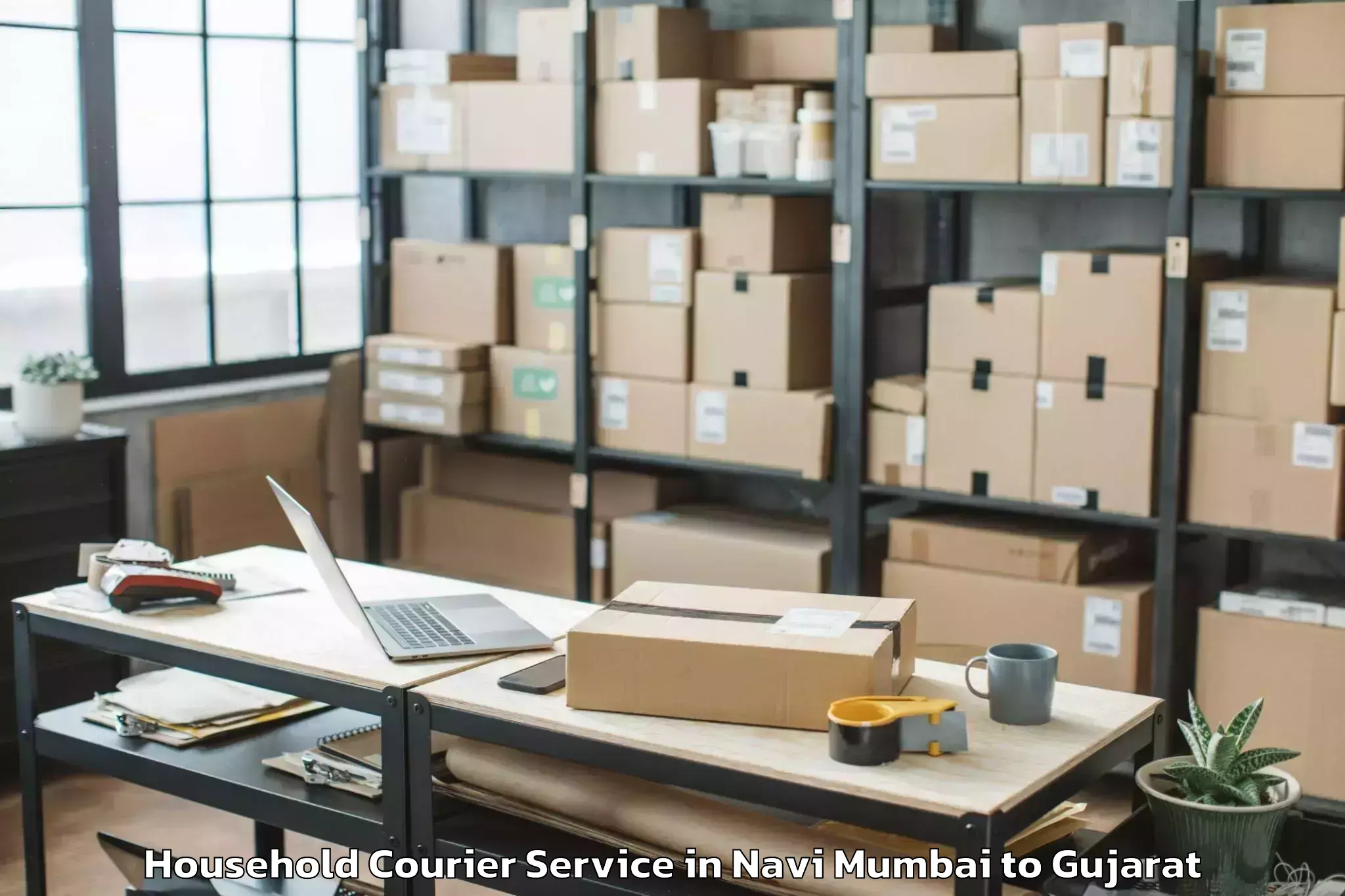 Reliable Navi Mumbai to Tilakwada Household Courier